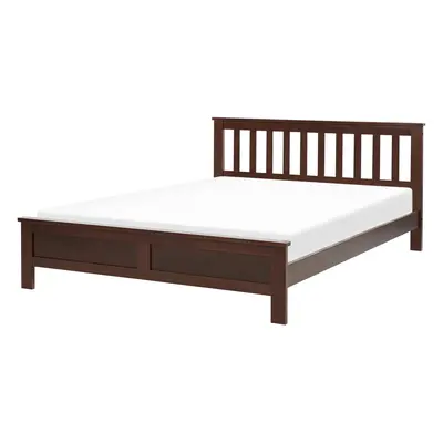 Slatted Bed MAYENNE x cm (EU Double) Wood Dark Wood