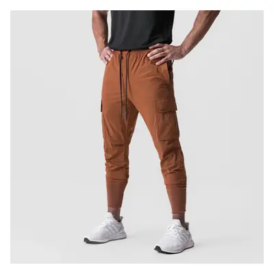 (orange, XL) Summer Thin Loose Quick Drying Stretchy Running Training Pants