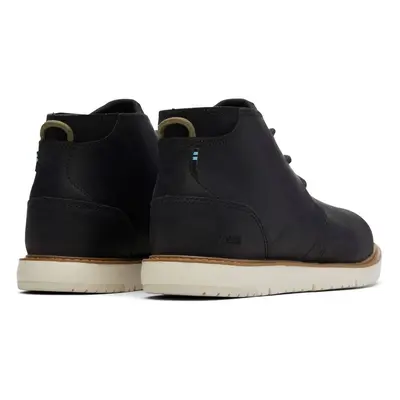 (Black, (Adults')) TOMS Navi Leather Men's Black Boots