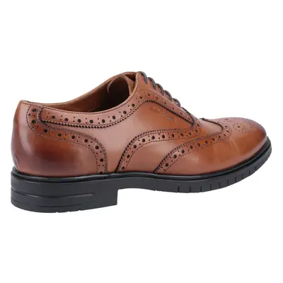 (Brown, (Adults')) Hush Puppies Santiago Leather Men's Tan Lace-Up Shoes