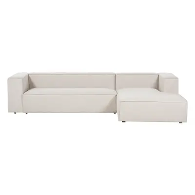 Left Hand Seater Corner Sofa Beige VERNON