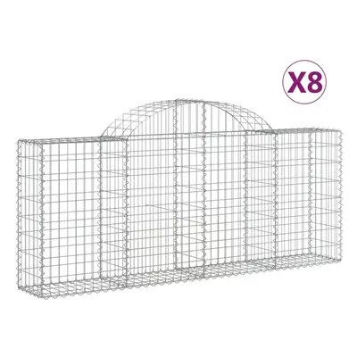 (200 x x 80/100 cm/ pcs) vidaXL Arched Gabion Basket Stone Basket Gabion Retaining Wall Galvanis