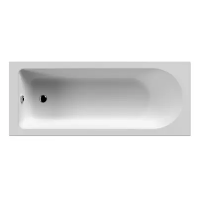 Round Single Ended Straight Shower Bath with Leg Set - 1800mm x 800mm