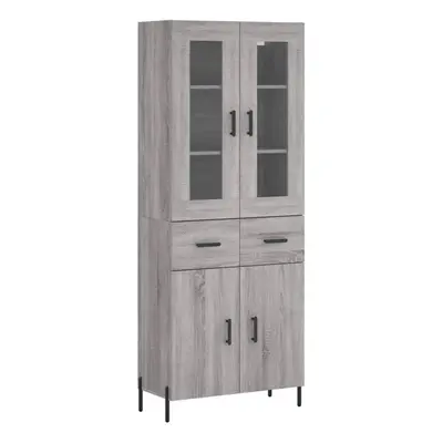 vidaXL Highboard Sideboard Cupboard Side Cabinet Grey Sonoma Engineered Wood