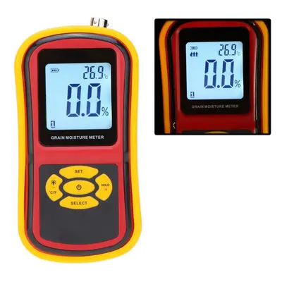 Portable Digital Grain Moisture Meter with Measuring Probe LCD Display Tester for Corn Wheat Ric