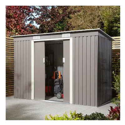 84 Trentvale Metal Pent Shed - Light Grey