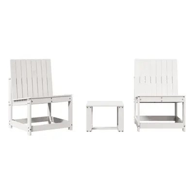 vidaXL Garden Lounge Set Piece Outdoor Table and Chair White Solid Wood Pine