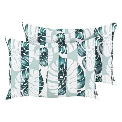 Set of Outdoor Cushions TERMINI Plant Pattern x cm Green