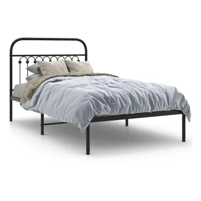 (black, x cm/ with headboard) vidaXL Metal Bed Frame with Headboard and Footboard Bed Base White