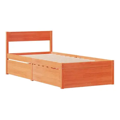 (wax brown, x cm) vidaXL Bed Frame with Drawers Bed Base Mattress Foundation Solid Wood Pine