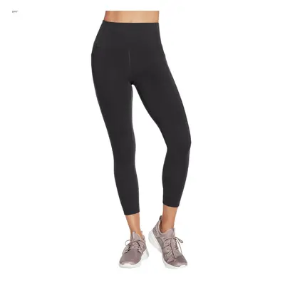 (M, Bold Black) Skechers Womens GOFLEX High Waisted Moisture Wicking 7/8 Leggings