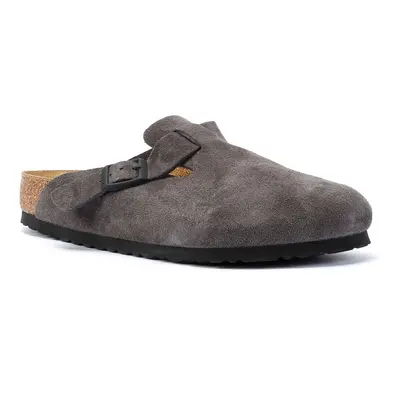 (Grey, 5.5 (Adults')) Birkenstock Boston Suede Velvet Grey Clogs