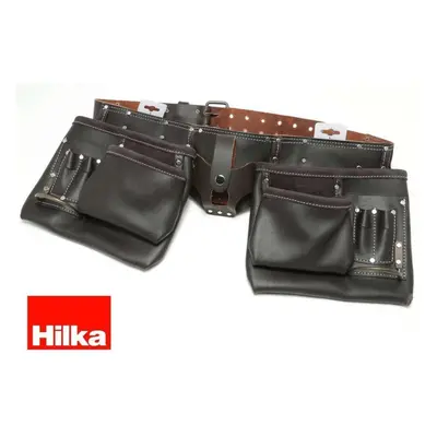 HILKA Heavy Duty Oil Tanned Double Leather Tool Belt Pro Joiners Pouch