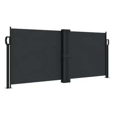 (black, x cm) vidaXL Retractable Side Awning Outdoor Privacy Screen Shade Black 120x1200 cm