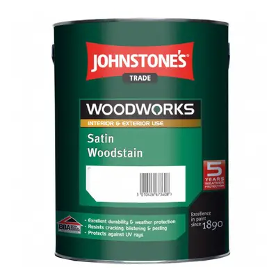 5LTR - JOHNSTONE'S WOODWORKS SATIN WOODSTAIN MAHOGANY