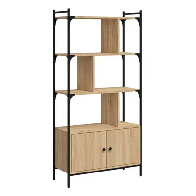 (sonoma oak, 76.5 x x 154.5 cm) vidaXL Bookcase with Doors Book Shelf Storage Shelf Organiser En