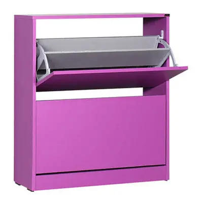 (Purple) Adore Wide Two Tier Shoe Storage Cabinet