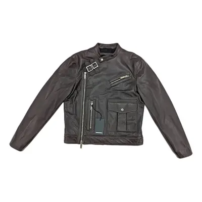 (Dark Brown, EU 48) DSQUARED2 S71AN0198 Mens Biker Jacket