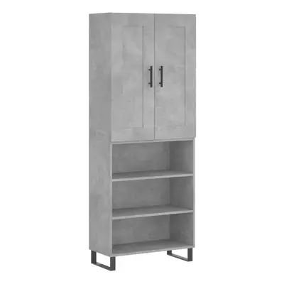 vidaXL Highboard Sideboard Cupboard Side Cabinet Concrete Grey Engineered Wood