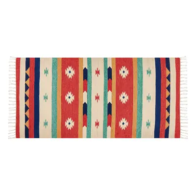 Cotton Kilim Rug x cm Multicolour MARGARA