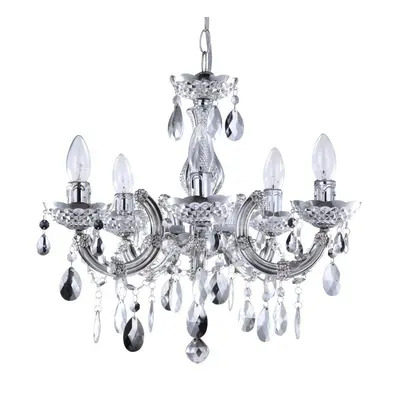 Litecraft Marie Therese Chandelier Light Crystal Effect Arm - Silver