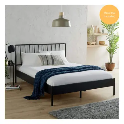 (Small Double (4ft)) Metal Frame Double Bed With Matress