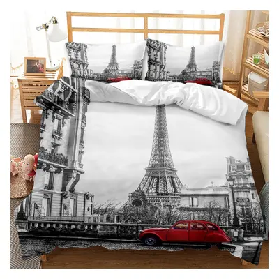 (E, EU-Single(2pcs):140Ã210cm) 3D Printed England Street Views Building Bedding âCovers Set