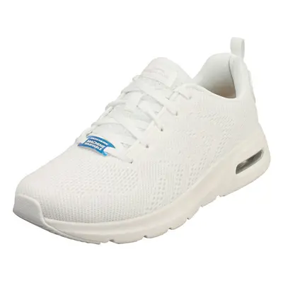 (5) Skechers Skech-air Court Vegan Womens Casual Trainers in White Silver