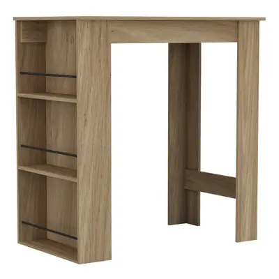 ( Oak) Tier Dining Bar Coffee Kitchen Island Table Open Storage Shelves Living Room