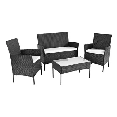 Neo Black Piece Rattan Outdoor Furniture Garden Sofa Set