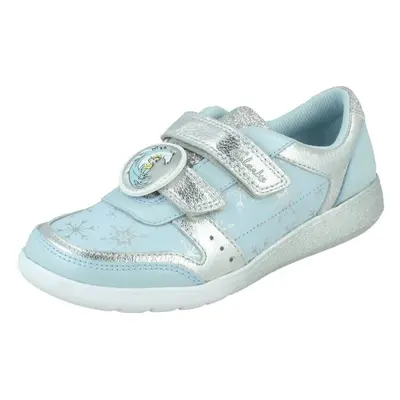 (Blue, UK Child) Girls Clarks Disney Frozen II Trainers Scape Ice