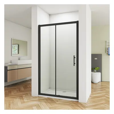 Matt Black Sliding Shower 1000x1850mm Enclosure