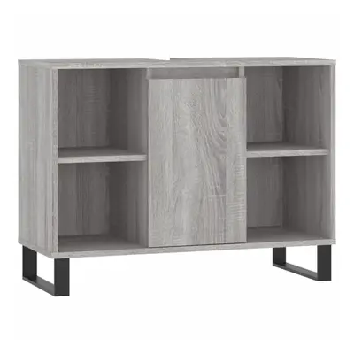 (grey sonoma) vidaXL Bathroom Cabinet Vanity Unit Highboard Cupboard White Engineered Wood