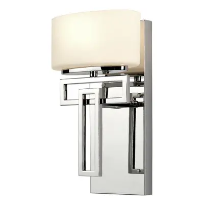 Wall Light 1920's Style Glass Opaque Shade Polished Chrome LED G9 3.5W