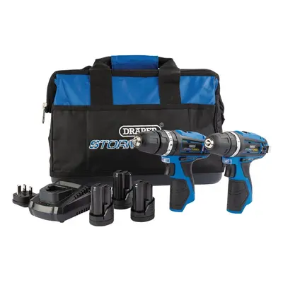 Draper Storm Force® 10.8V Power Interchange Combi Drill and Rotary Drill Twin Kit, x 1.5Ah Batte