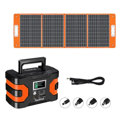 200W Peak Power 166Wh 45000mAh Portable Power Station+ 18V 100W Foldable Solar Panel With PD Typ