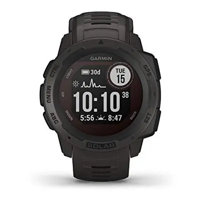 Garmin Instinct Solar, Solar-powered Rugged Outdoor Smartwatch, Built-in Sports Apps and Health 