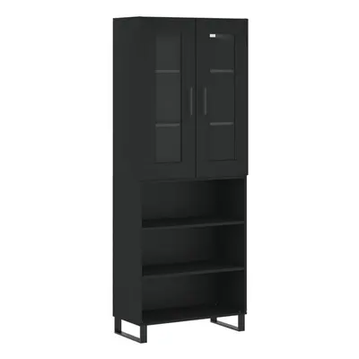 vidaXL Highboard Sideboard Cupboard Storage Cabinet Black Engineered Wood