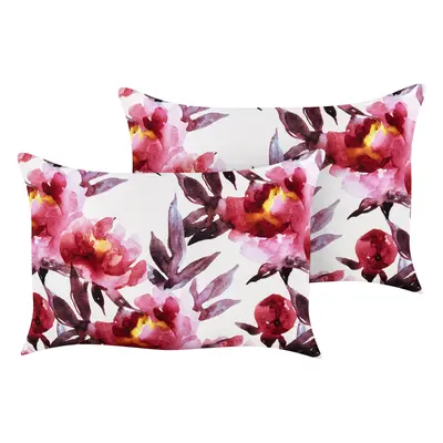 Set of Outdoor Cushions LANROSSO Floral Pattern x cm Pink