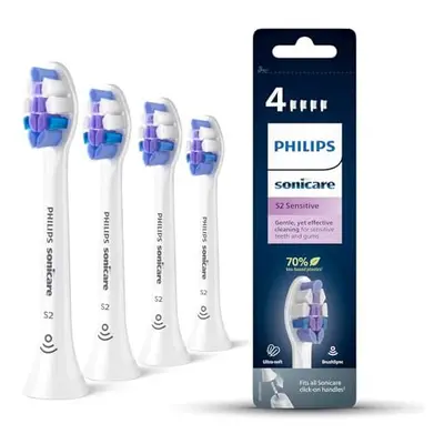 Philips Sonicare Brush Heads, S2 Sensitive Brush Head with Ultra-Soft bristles for Sensitive Tee