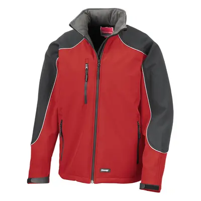 (L, Red/Black) WORK-GUARD by Result Mens Ice Fell Hooded Soft Shell Jacket