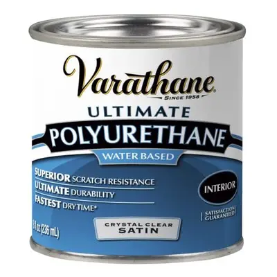 Varathane 200261H 12Pint Interior Crystal Clear WaterBased Polyurethane WaterBased Satin Finish