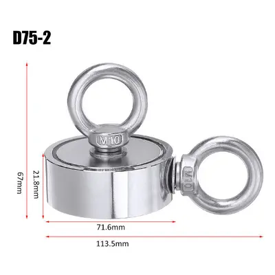 (75mm) Strong Salvage Magnet Pot Fishing Magnet Deep Sea Magnetic Hook Neodymium Recovery Magnet