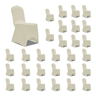 vidaXL 30x Chair Cover Folding Cream Folding Universal Banquet Party Slipcover