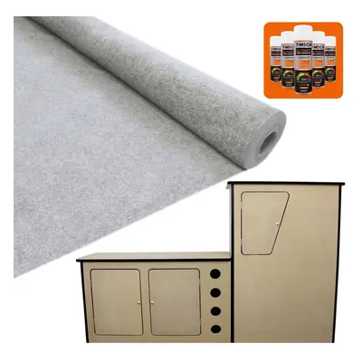 11m2 Van Lining Carpet Stretch x Trim Fix Adhesive + Motor Home Camper Kitchen