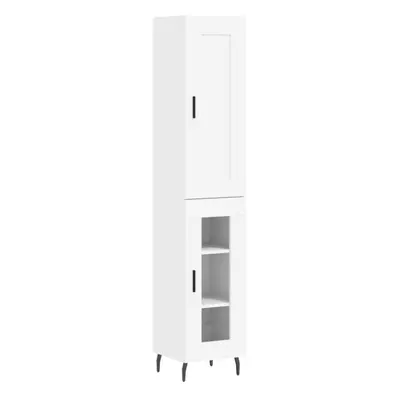 (white, glass door) vidaXL Highboard Sideboard Tall Storage Cabinet Side Cabinet Engineered Wood