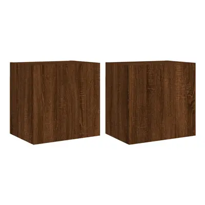 vidaXL TV Wall Cabinets Wall Mounted TV Units pcs Brown Oak Engineered Wood