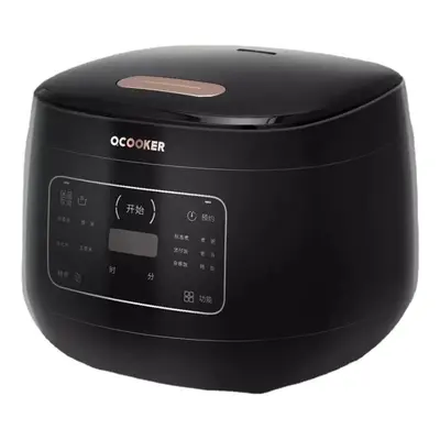 (Black) Electric Rice Cooker Multicooker Kitchen Appliances Ceramic Liner Dual Sensor Temperatur