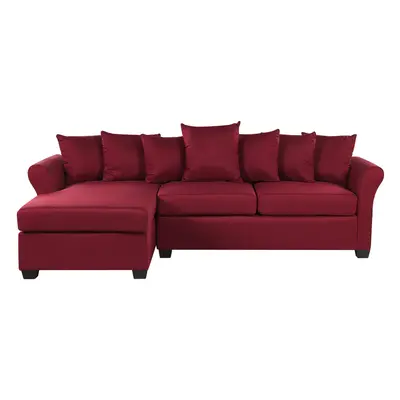 Right Hand Corner Sofa Dark Red VIKNA