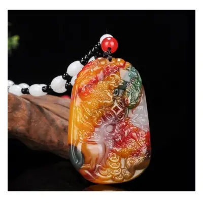 Natural colorful green jade pendant hand-carved Toad jade pendants men women necklaces jadeite j